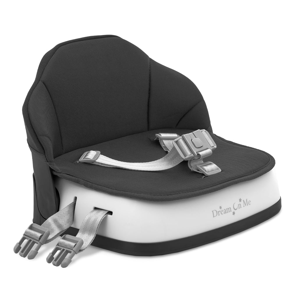 Portable Baby Booster Seat with 3-Point Harness & 2 Fixing Belts, Black F84089