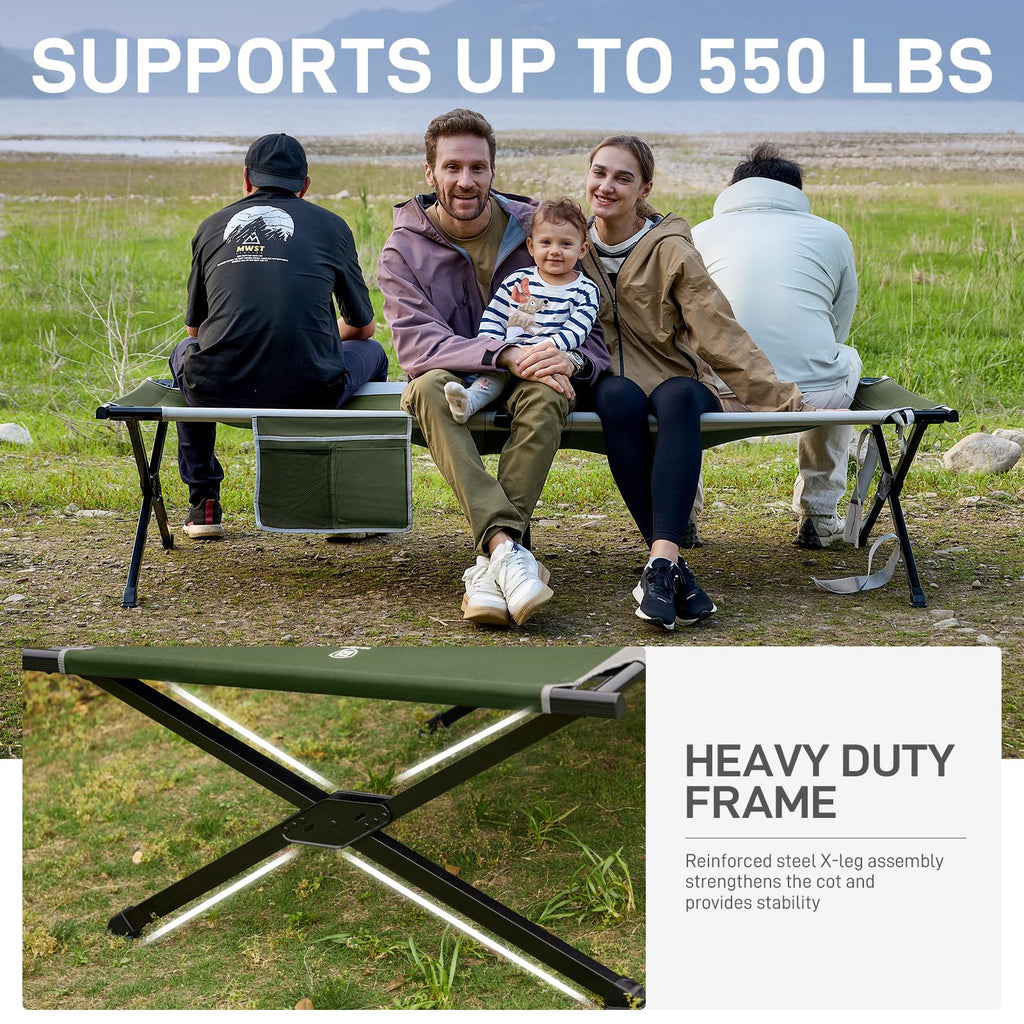 Extra Wide Folding Camping Cot with Carry Bag N79255