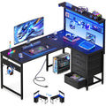 43" L Shaped Gaming Desk with Shelf & 4 Drawers P940721