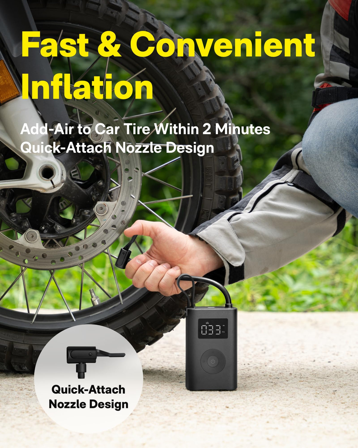 Portable Air Compressor with Digital Pressure Gauge 150PSI Q22289