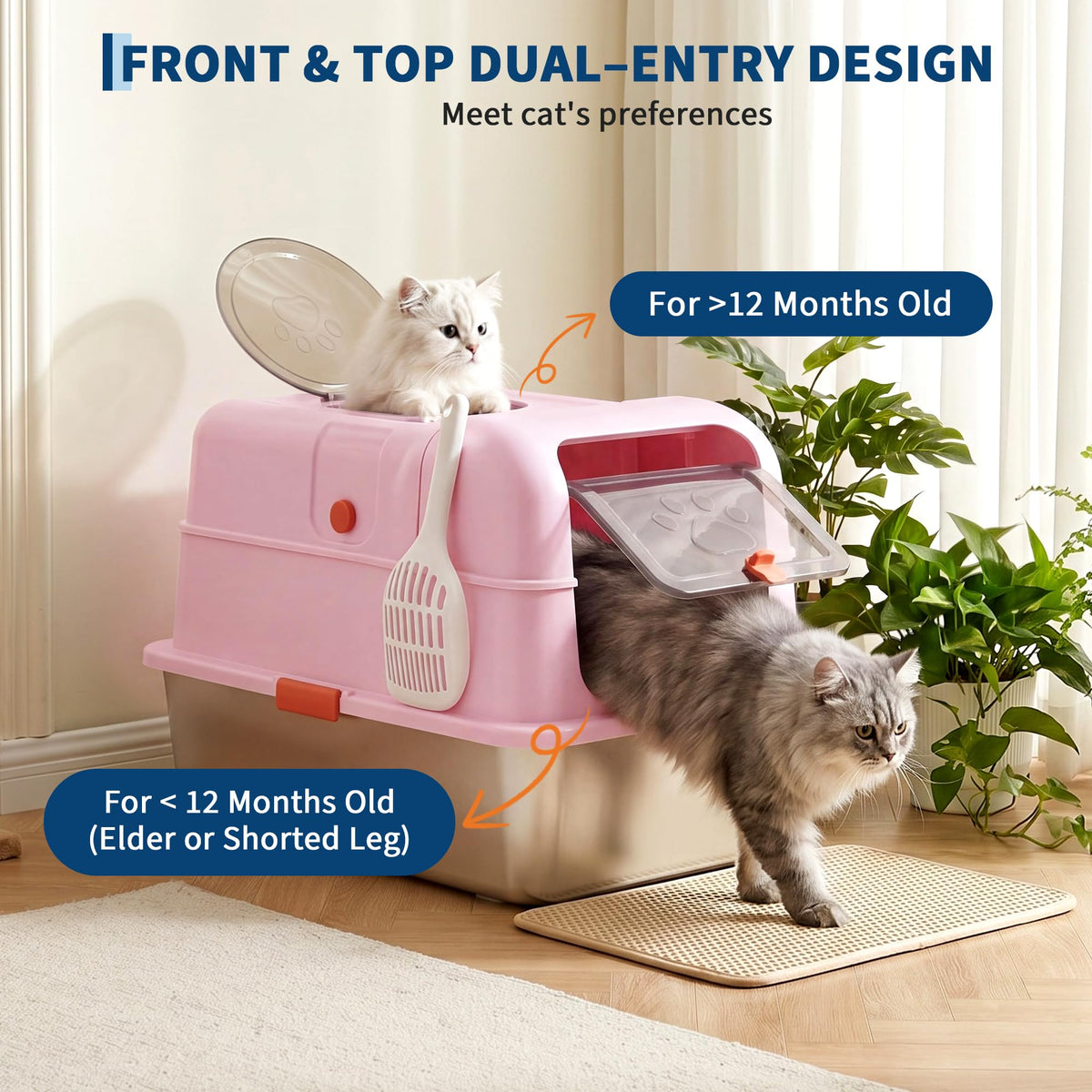 Fully Enclosed Stainless Steel Cat Litter Box with Lid K4995