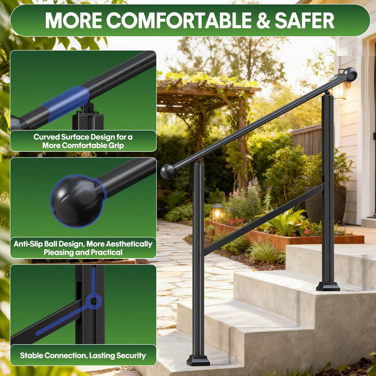 Adjustable Outdoor Stair Railing D117059
