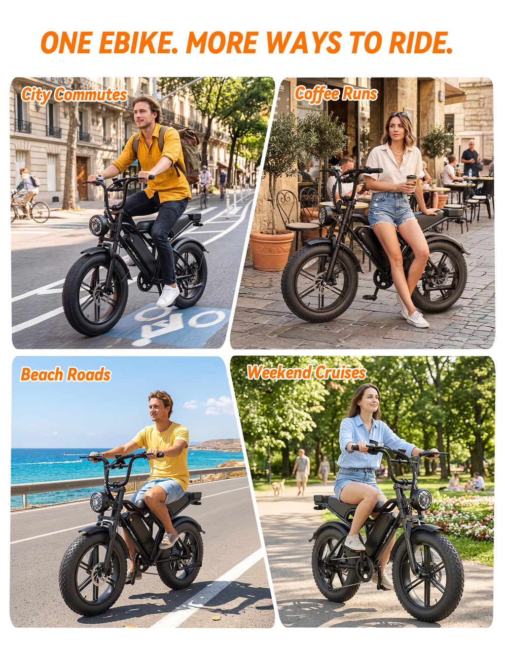 Electric Bike, 2000W Peak, Fat Tire B83729