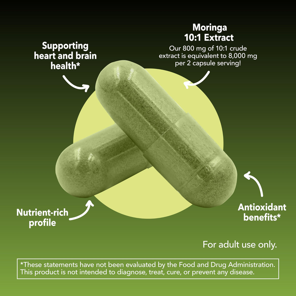 Moringa Capsules 800mg 120 Count W426501