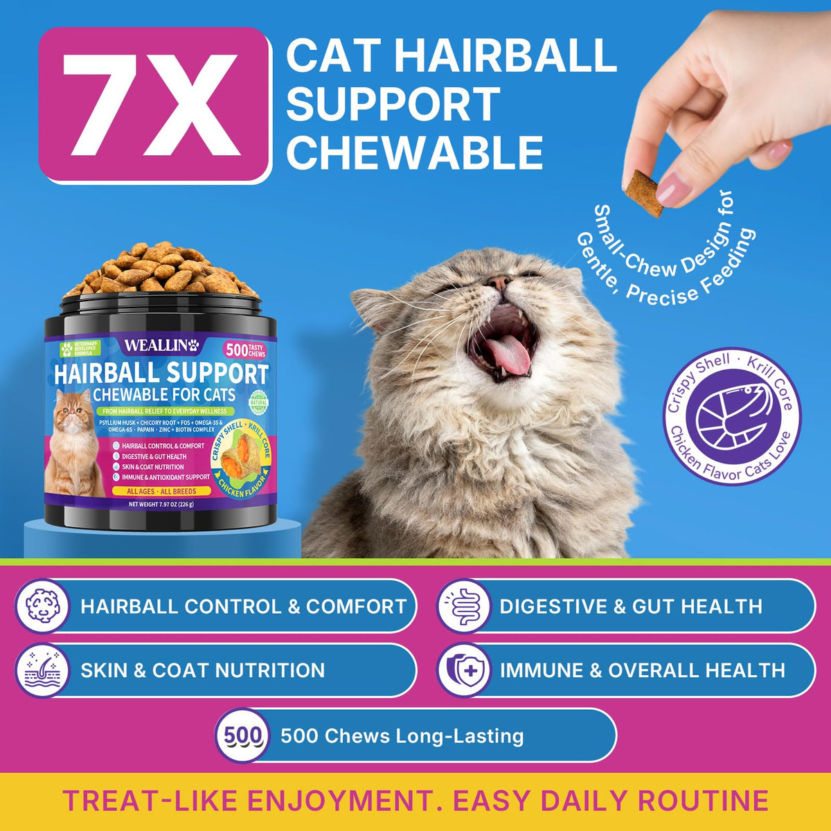 Cat Hairball Support Chews 500 Chews A4660