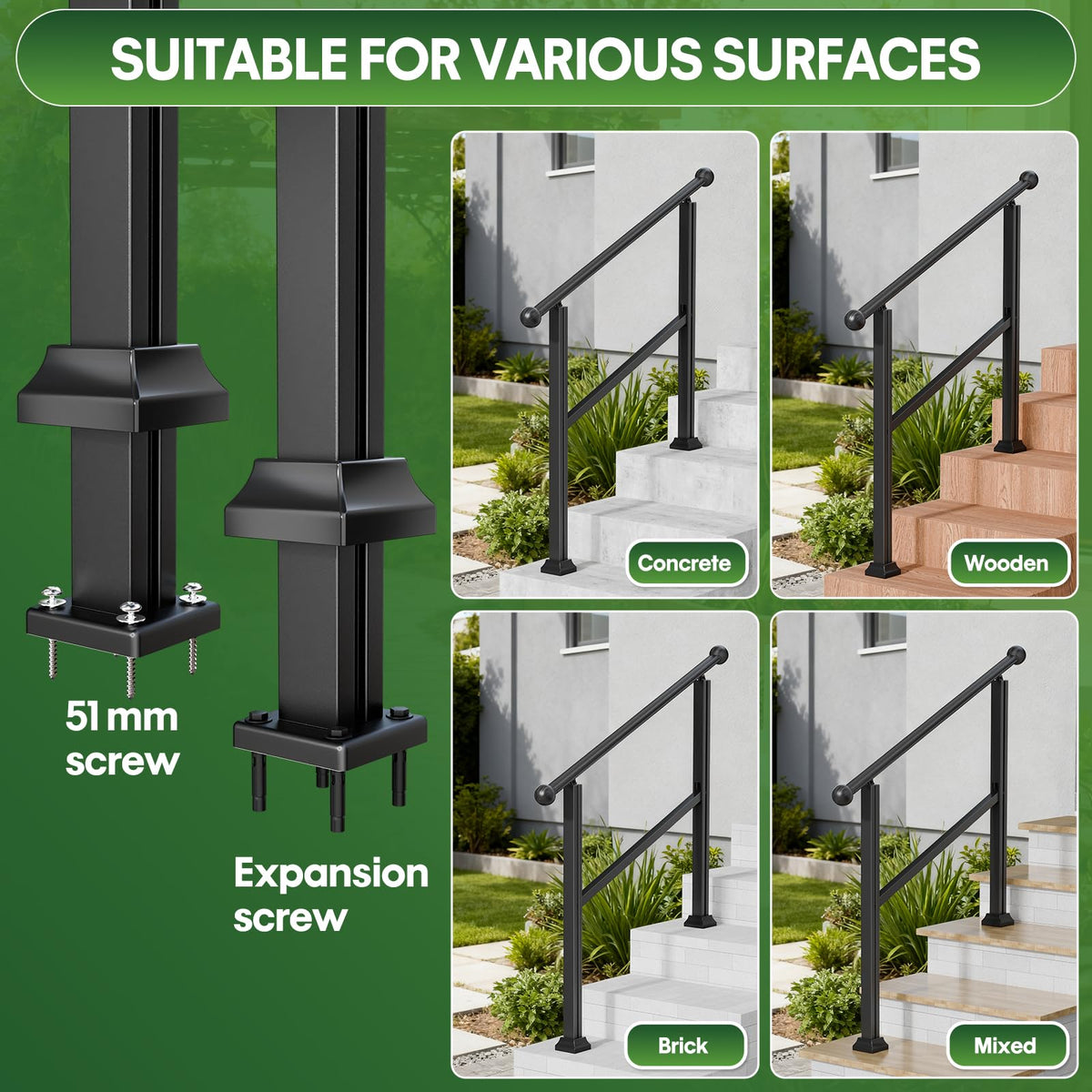 Adjustable Outdoor Stair Railing D117059