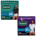 Adult Incontinence Underwear Bundle: Maximum Large Grey 28 Count and Overnight Large Grey 56 Count W575