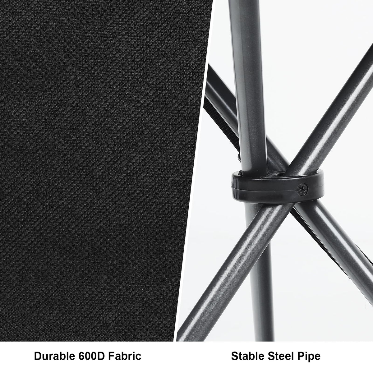 18" Black 3 Legs Folding Tripod Stool K457