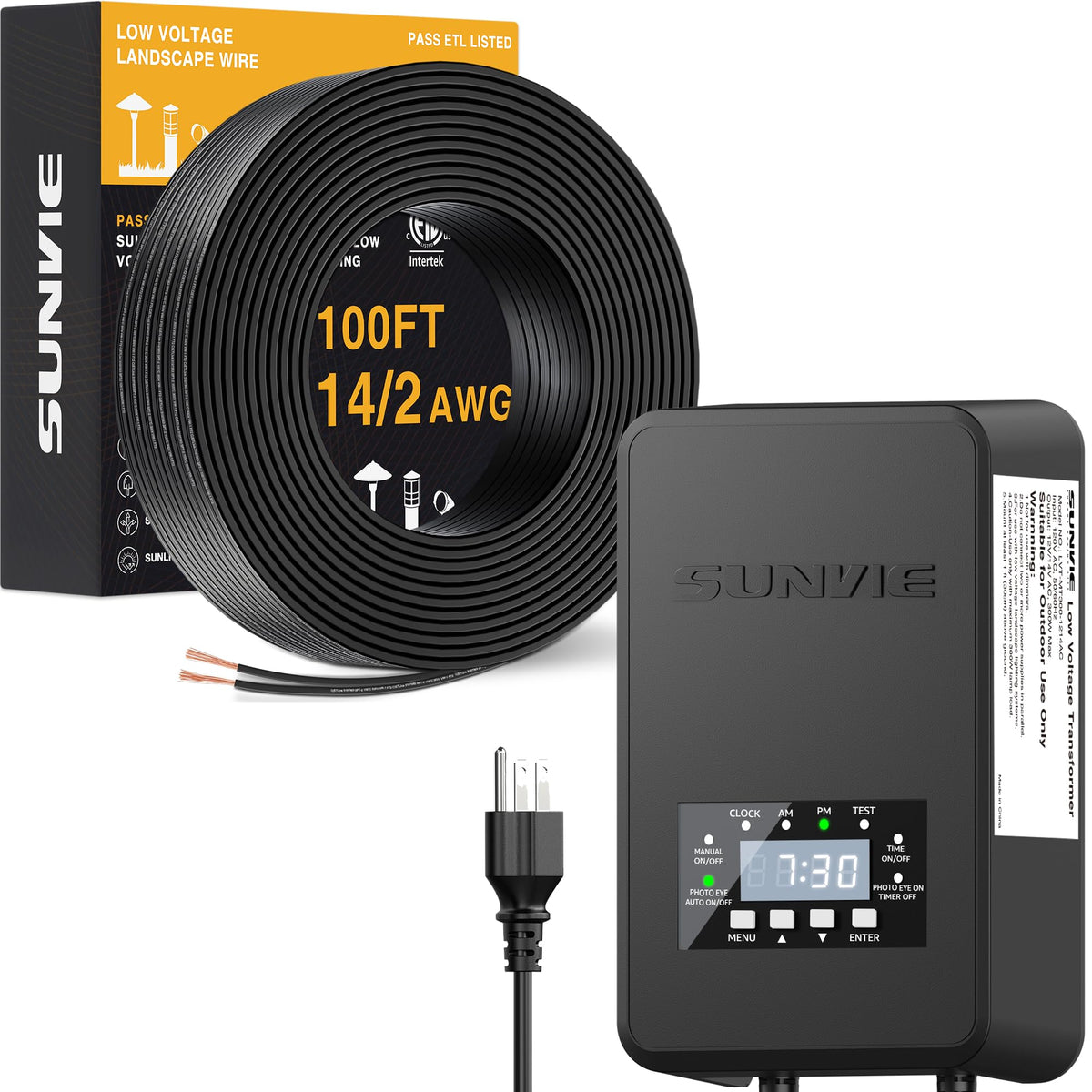 200W Landscape Lighting Transformer with Timer and Photocell Sensor Y4220