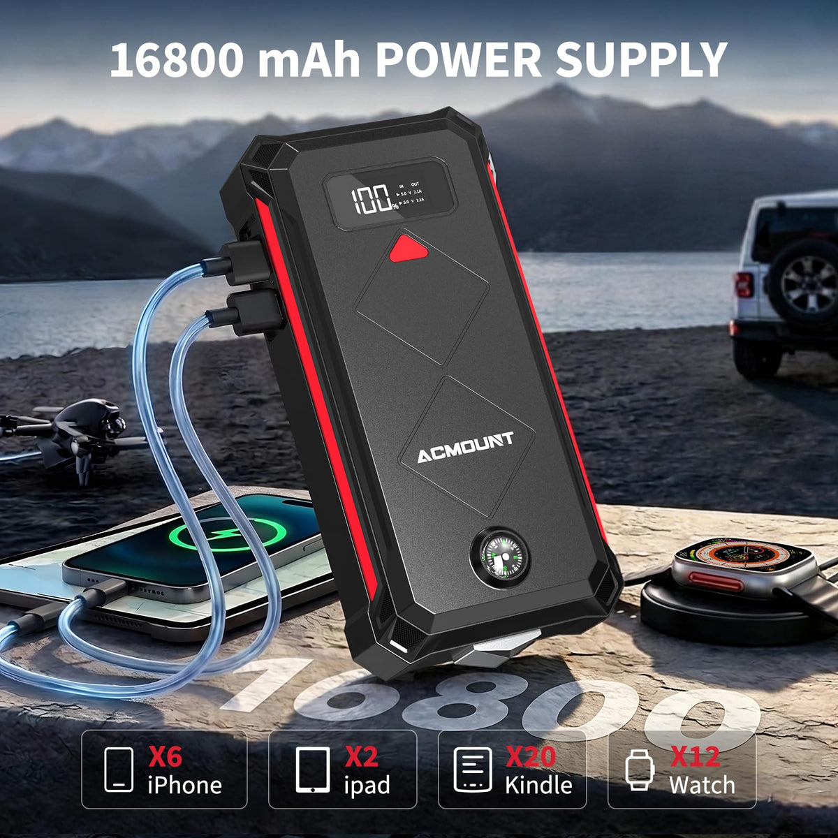 5000A Car Battery Jump Starter M98162