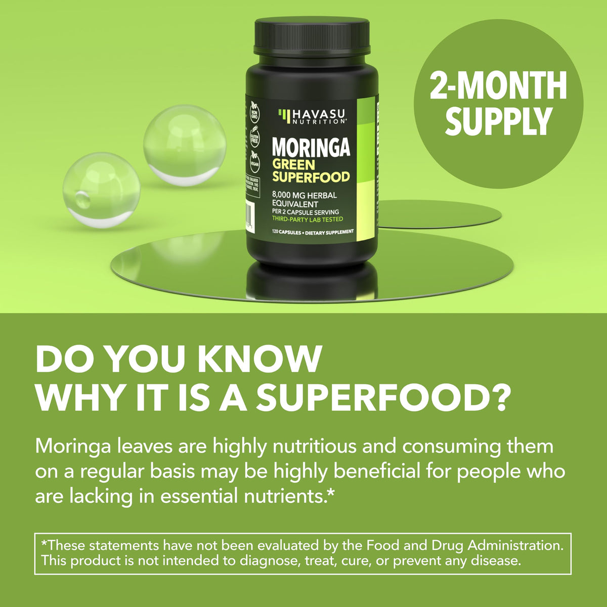 Moringa Capsules 800mg 120 Count W426501