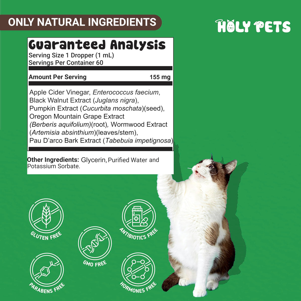 2 oz Liquid Wormwood & Black Walnut Pet Supplement W39990