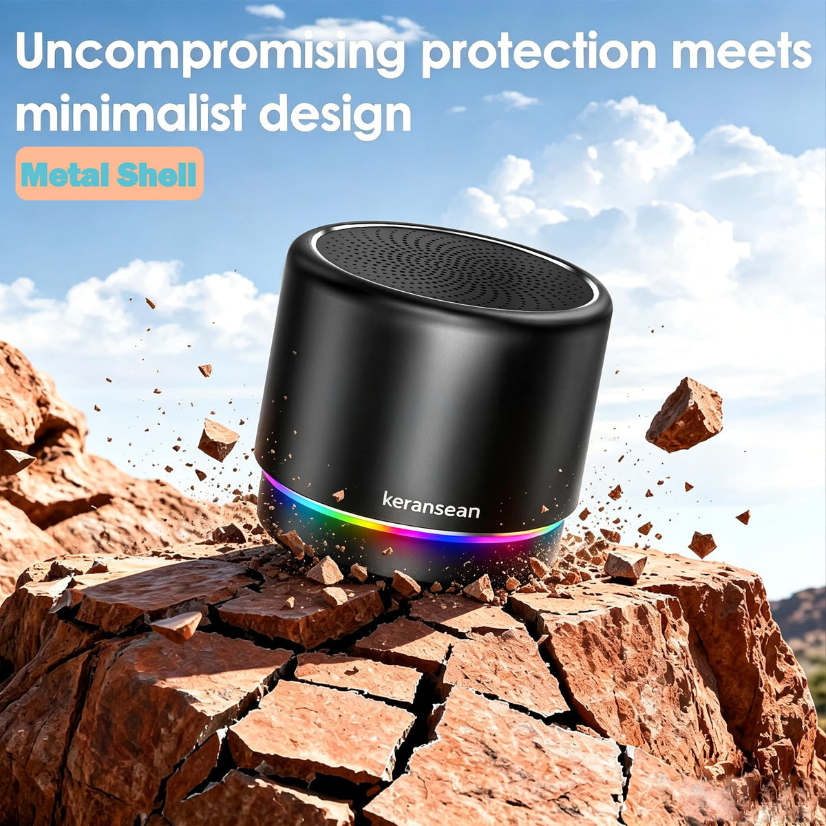 Portable Bluetooth Speaker with Noise Reduction Mic, Black Q54383