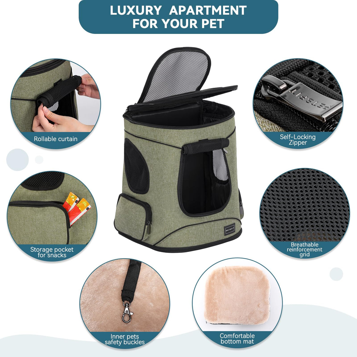 Dog and Cat Backpack Carrier, Up to 18 lb V5578