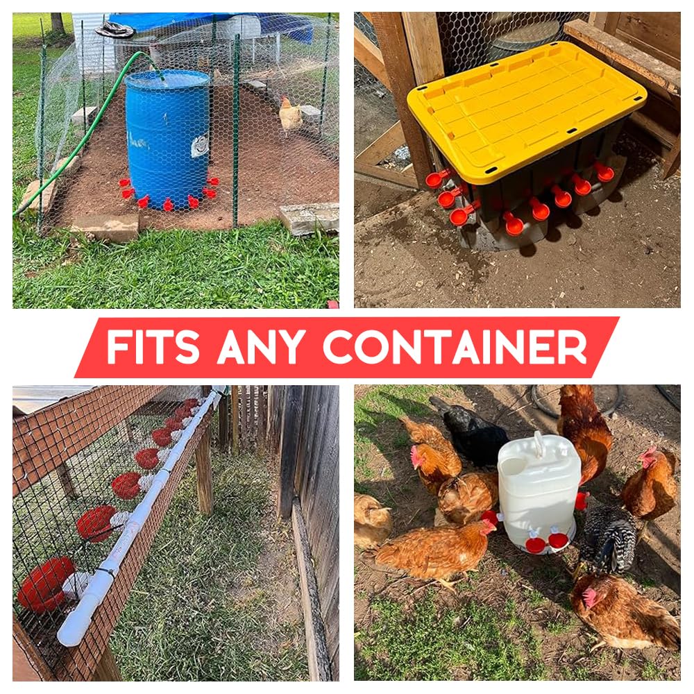 32 Pack Automatic Poultry Waterer Cups with Mounting Hole Opener Z75131