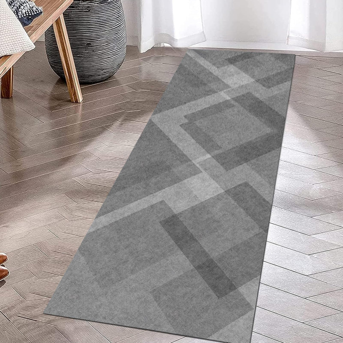 Non Slip Washable Low-Pile Runner Rug 60x300cm I2277
