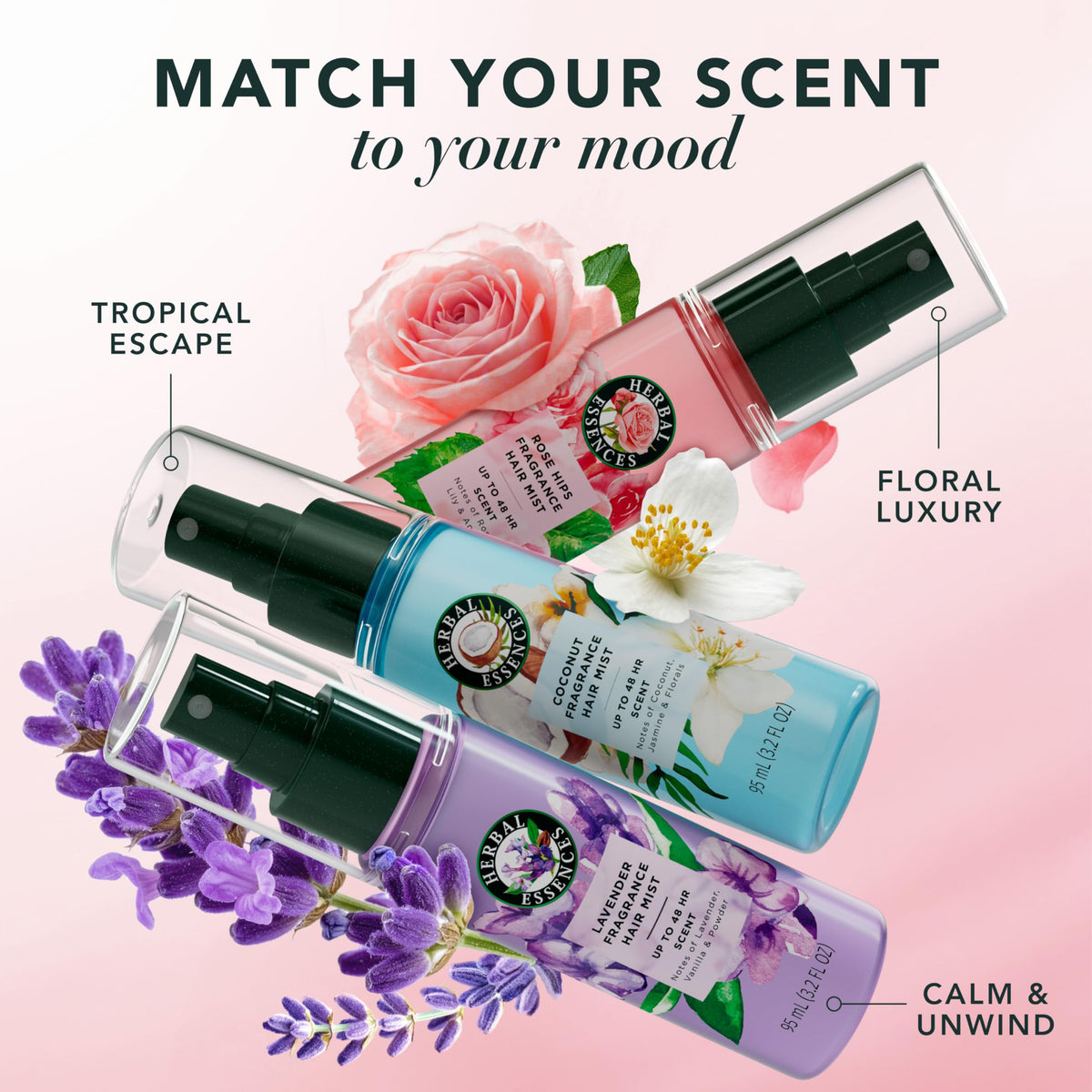 Rose Scent Hair Mist Fragrance Spray 3.2 fl oz W793714