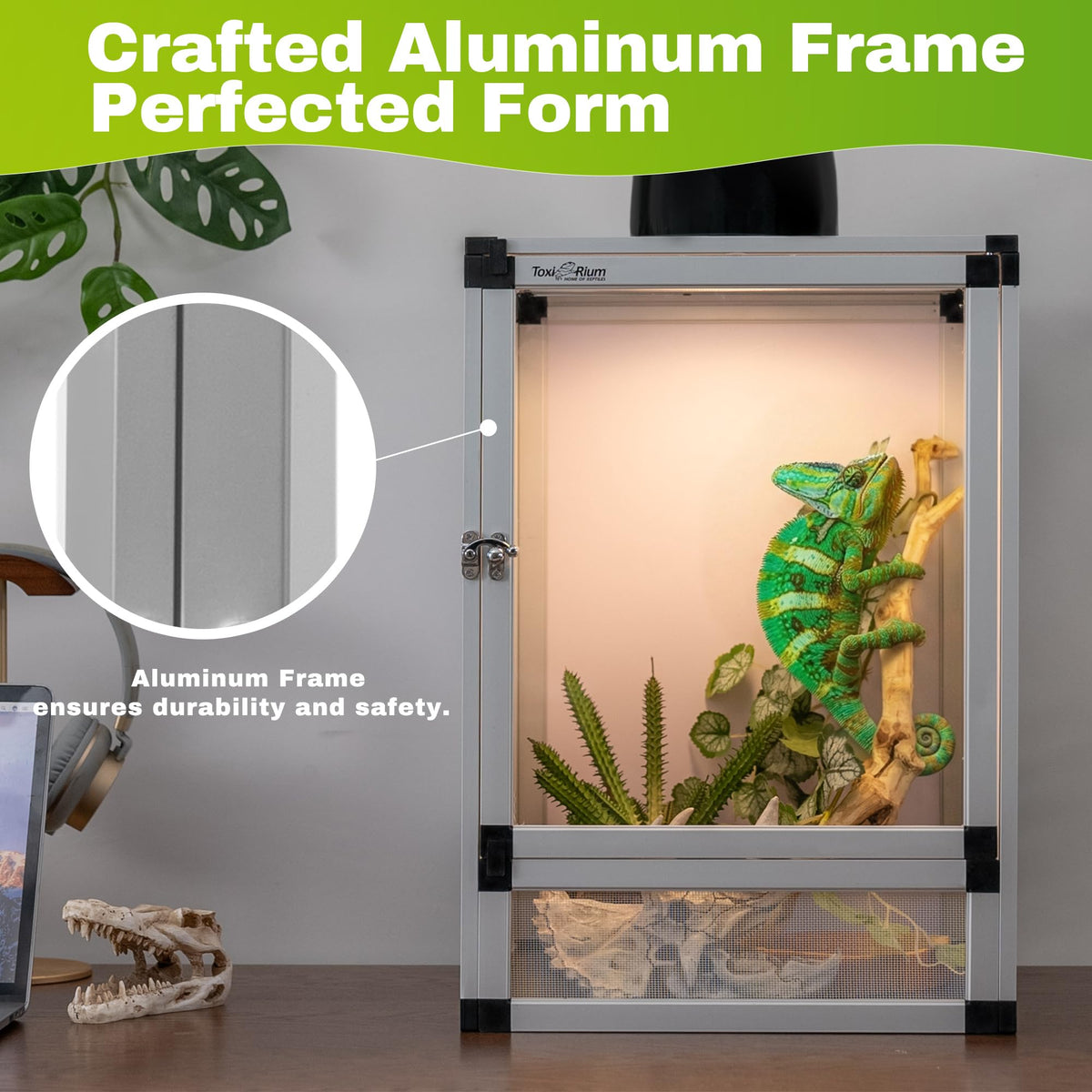 18"x18"x36" Aluminum Frame Reptile Cage with Screen & Acrylic Front Doors F480450