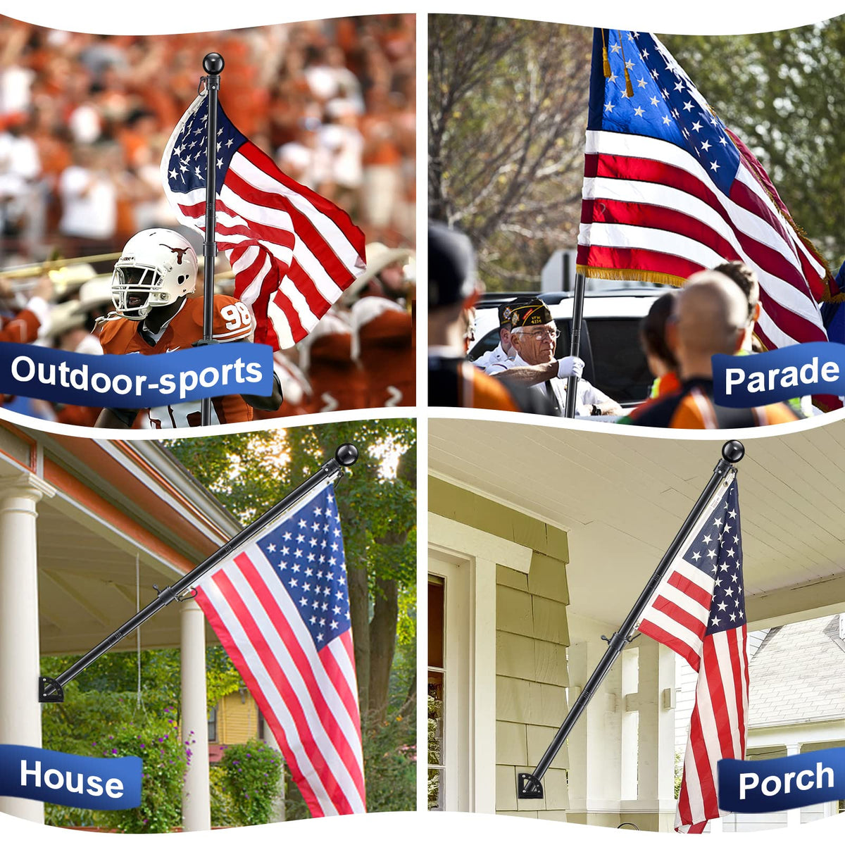 6ft Tangle Free Spinning Flag Pole Kit V342