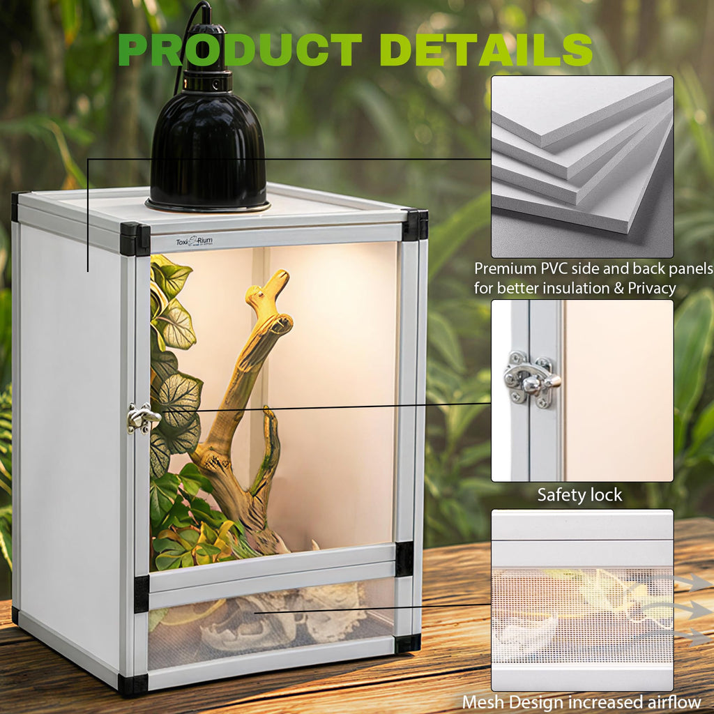 18"x18"x36" Aluminum Frame Reptile Cage with Screen & Acrylic Front Doors F480450