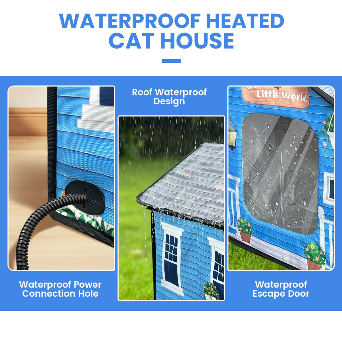 Heated Cat House with Dual Escape Doors Q23424