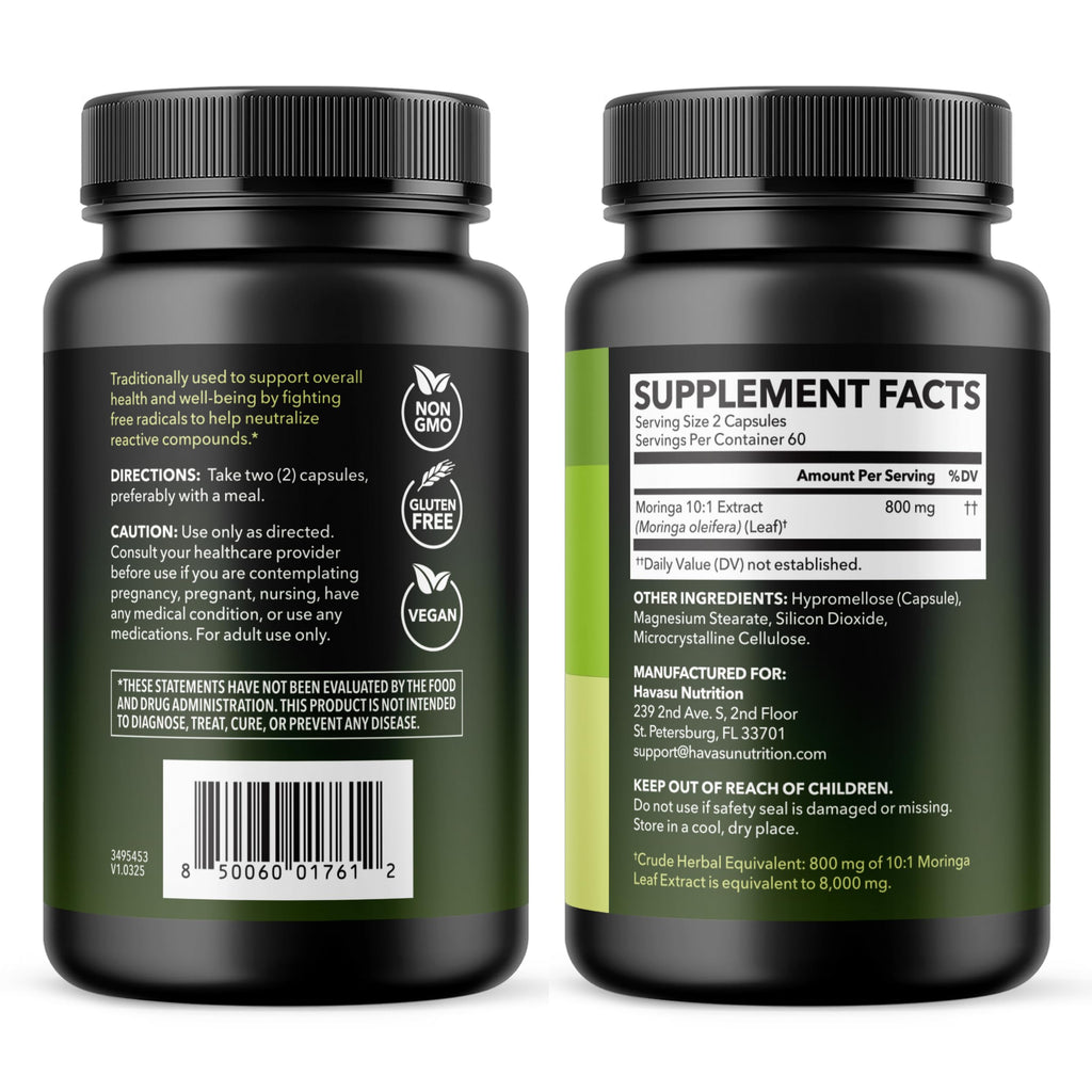 Moringa Capsules 800mg 120 Count W426501