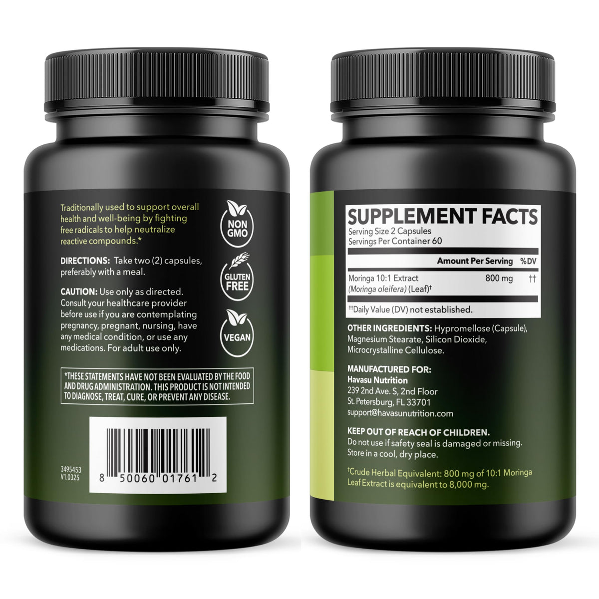 Moringa Capsules 800mg 120 Count W426501