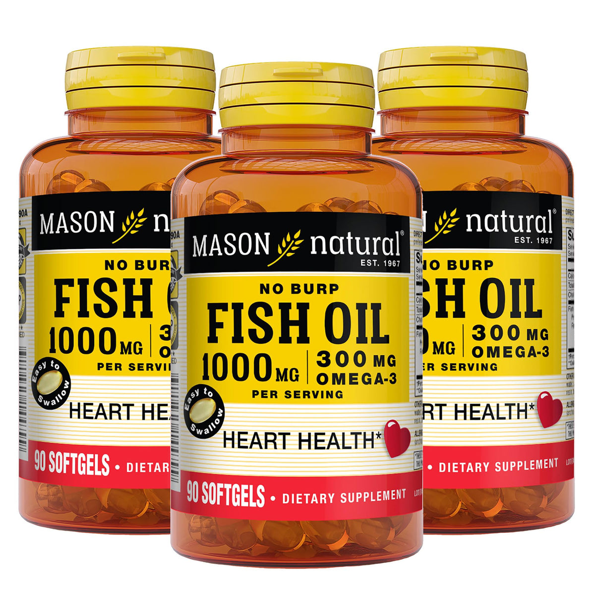 Omega 3 Fish Oil 1000mg 90 Softgels Pack of 3 K83003