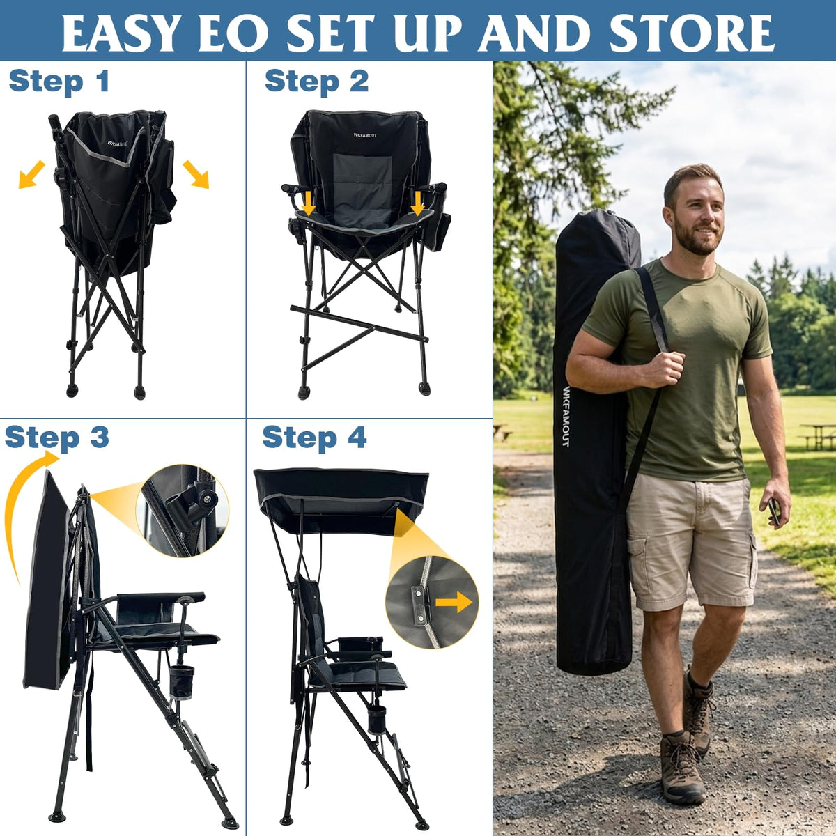 Oversized Folding Director Chair with Canopy and Footrest A4926