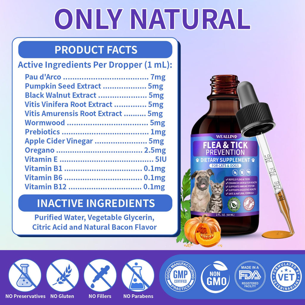 Flea and Tick Prevention Support with Multivitamin 60ml H590