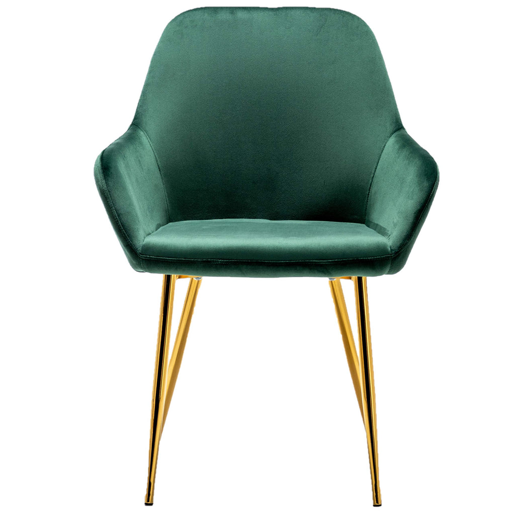 Set of 2 Green Velvet Upholstered Accent Chair X6405