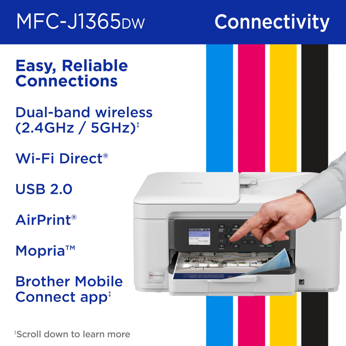 Wireless Color Inkjet All-in-One Printer with Automatic Duplex Printing O3981