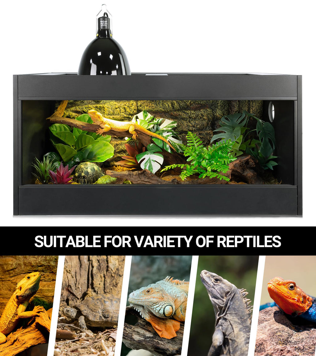 160W Reptile Heat Lamp UVA UVB Bulbs with 8.5 Inch Light Fixture J179870