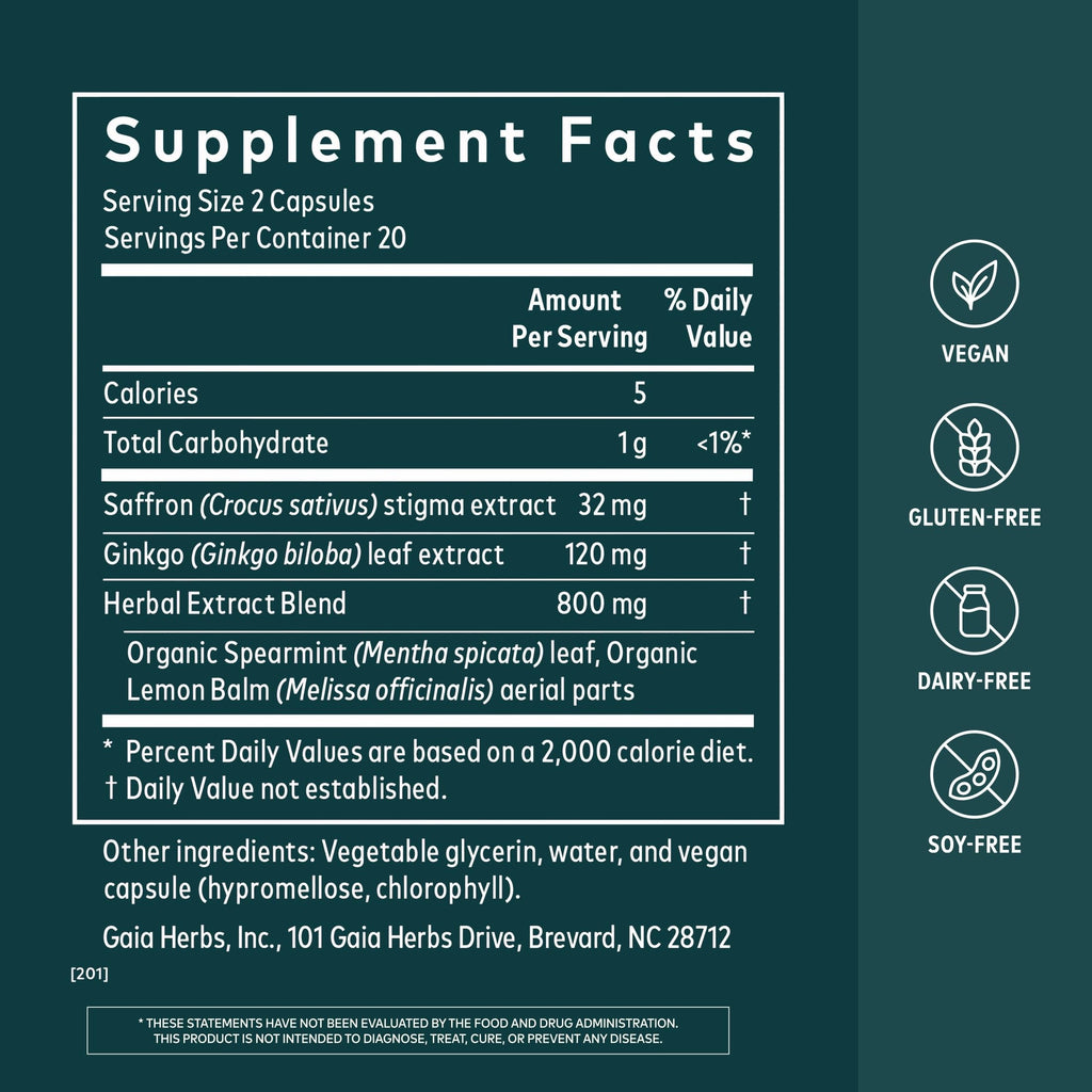 40 Vegan Capsules Nootropic Focus G1228