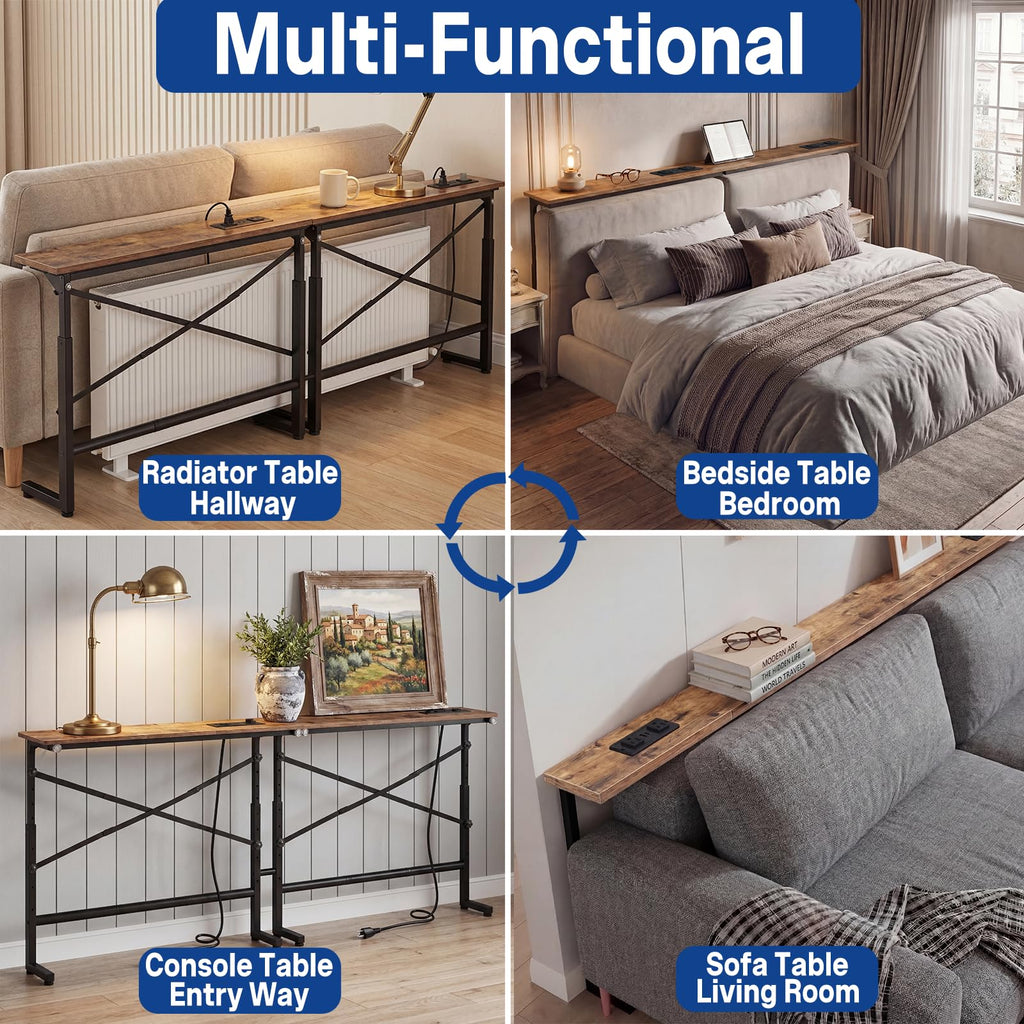 78.8 Inch Narrow Console Table with 2 AC Outlet H4584