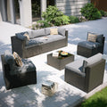 7 Piece Wicker Rattan Outdoor Sectional Sofa Set N923