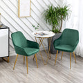 Set of 2 Green Velvet Upholstered Accent Chair X6405