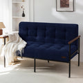 Loveseat Sofa Chair with Metal Frame and Wood Armrests E624