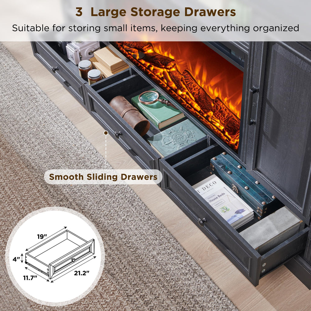 Black Fireplace TV Stand Z13067