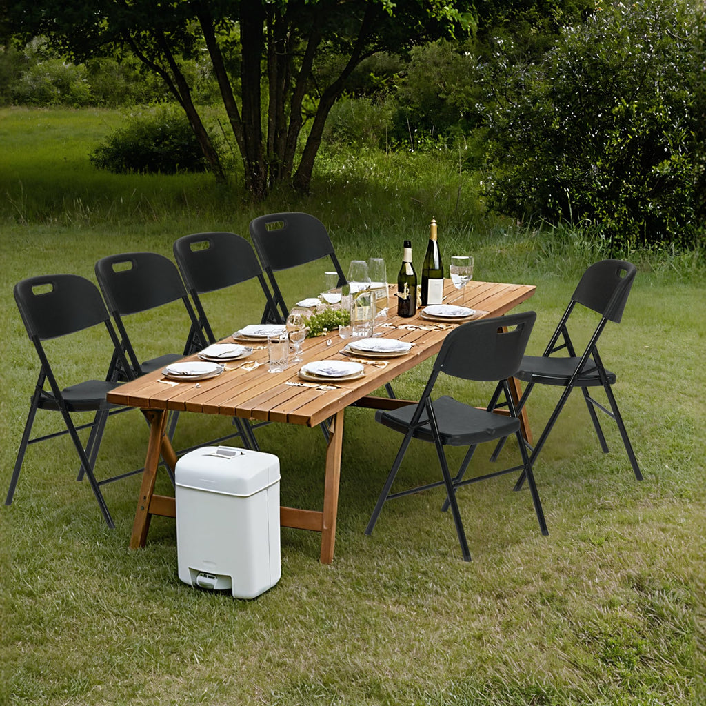Black Plastic Folding Chair Set of 10 D268577