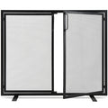 38.5x31in 2-Door Black Wrought Iron Fireplace Screen F87041